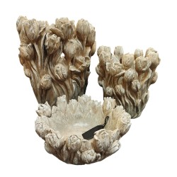 Vaso Home ESPRIT Grigio Cemento Tulipano 21 x 21 x 23 cm