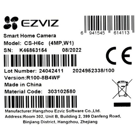 Videocamera di Sorveglianza Ezviz 303102580 360º