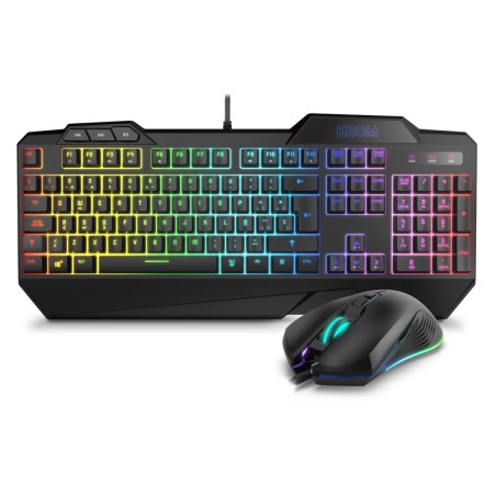 Tastiera e Mouse Gaming Krom NXKROMKRSHRSP Nero