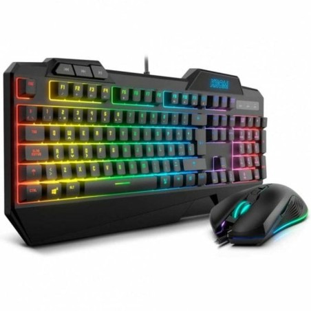 Tastiera e Mouse Gaming Krom NXKROMKRSHRSP Nero