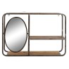 Scaffale DKD Home Decor Nero Marrone scuro Legno Metallo Specchio 73 x 19 x 50 cm