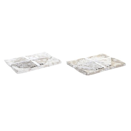 Tovaglia e tovaglioli DKD Home Decor 9 Pezzi 2 Unità 150 x 250 x 0,5 cm Beige Rosa Bianco Verde Marrone Chiaro
