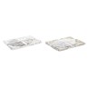 Tovaglia e tovaglioli DKD Home Decor 9 Pezzi 2 Unità 150 x 250 x 0,5 cm Beige Rosa Bianco Verde Marrone Chiaro