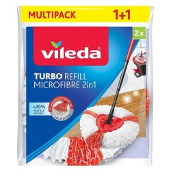 Ricambio Mocio Per Pavimenti Vileda Turbo 2in1 Microfibra Poliammide Poliestere (2 Unità)