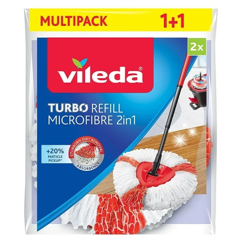 Ricambio Mocio Per Pavimenti Vileda Turbo 2in1 Microfibra Poliammide Poliestere (2 Unità) Ricambio Mocio Per Pavimenti Vileda Turbo 2in1 Microfibra Poliammide Poliestere (2 Unità)