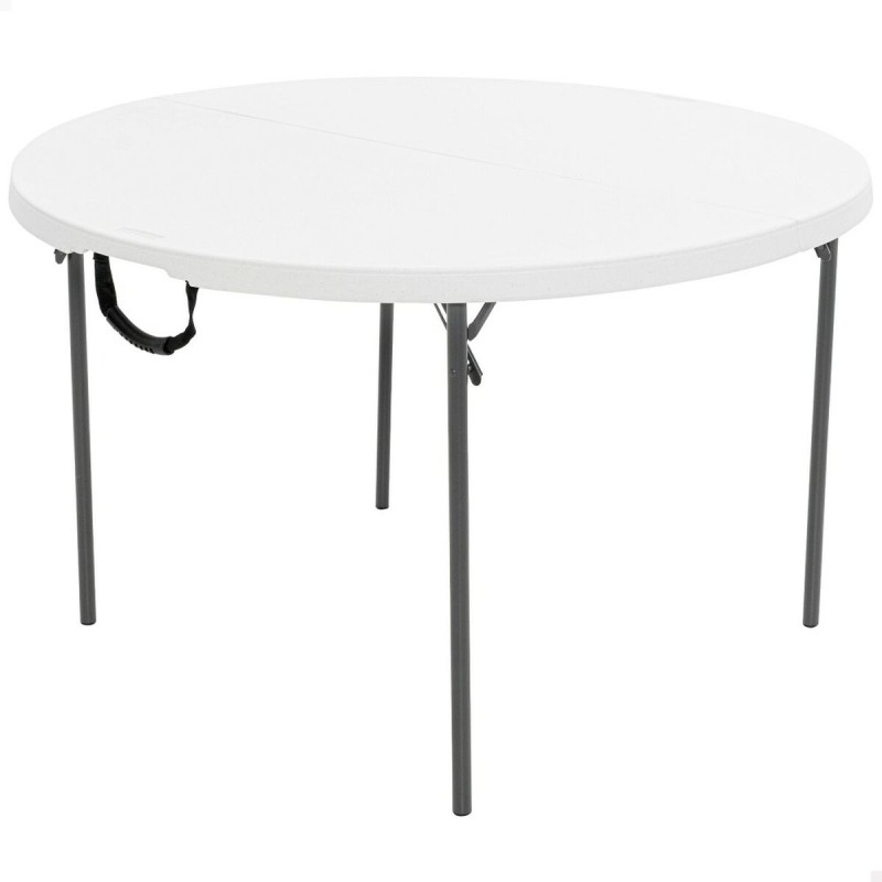 Tavolo Pieghevole Lifetime Bianco 122 x 73,5 x 122 cm Acciaio Plastica Tavolo Pieghevole Lifetime Bianco 122 x 73,5 x 122 cm Acciaio Plastica