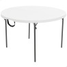 Tavolo Pieghevole Lifetime Bianco 122 x 73,5 x 122 cm Acciaio Plastica