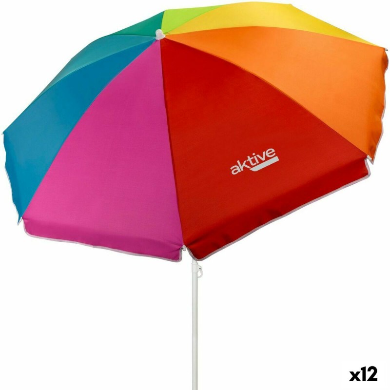 Ombrellone Aktive Multicolore Acciaio 180 x 185 x 180 cm (12 Unità) Ombrellone Aktive Multicolore Acciaio 180 x 185 x 180 cm (12 Unità)