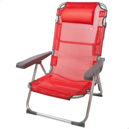 Sedia Pieghevole con Poggiatesta Aktive Menorca Rosso 48 x 90 x 60 cm (2 Unità)