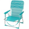 Sedia da Spiaggia Aktive Turchese 44 x 72 x 35 cm Alluminio Pieghevole (4 Unità)