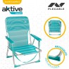 Sedia da Spiaggia Aktive Turchese 44 x 72 x 35 cm Alluminio Pieghevole (4 Unità)