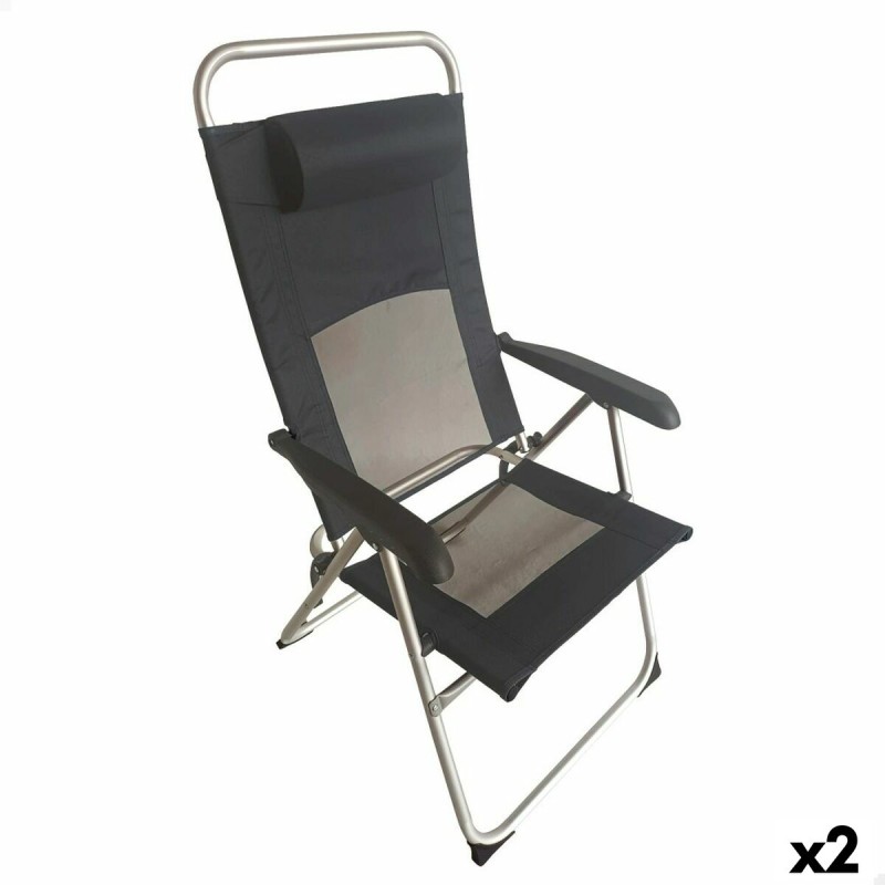 Sedia Pieghevole con Poggiatesta Aktive 48 x 114 x 63 cm Sedia Pieghevole con Poggiatesta Aktive 48 x 114 x 63 cm