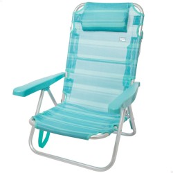 Sedia da Spiaggia Aktive Pieghevole Turchese 48 x 84 x 46 cm (2 Unità)