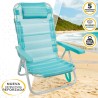 Sedia da Spiaggia Aktive Pieghevole Turchese 48 x 84 x 46 cm (2 Unità)