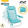 Sedia da Spiaggia Aktive Pieghevole Turchese 48 x 84 x 46 cm (2 Unità)