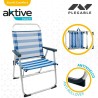 Sedia da Spiaggia Aktive Azzurro Bianco 48 x 88 x 50 cm Alluminio Pieghevole (4 Unità)