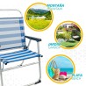 Sedia da Spiaggia Aktive Azzurro Bianco 48 x 88 x 50 cm Alluminio Pieghevole (4 Unità)