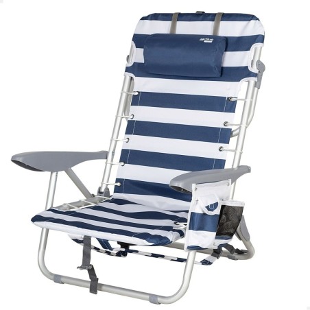 Sedia da Spiaggia Aktive Azzurro Bianco 50 x 76 x 45 cm (2 Unità)