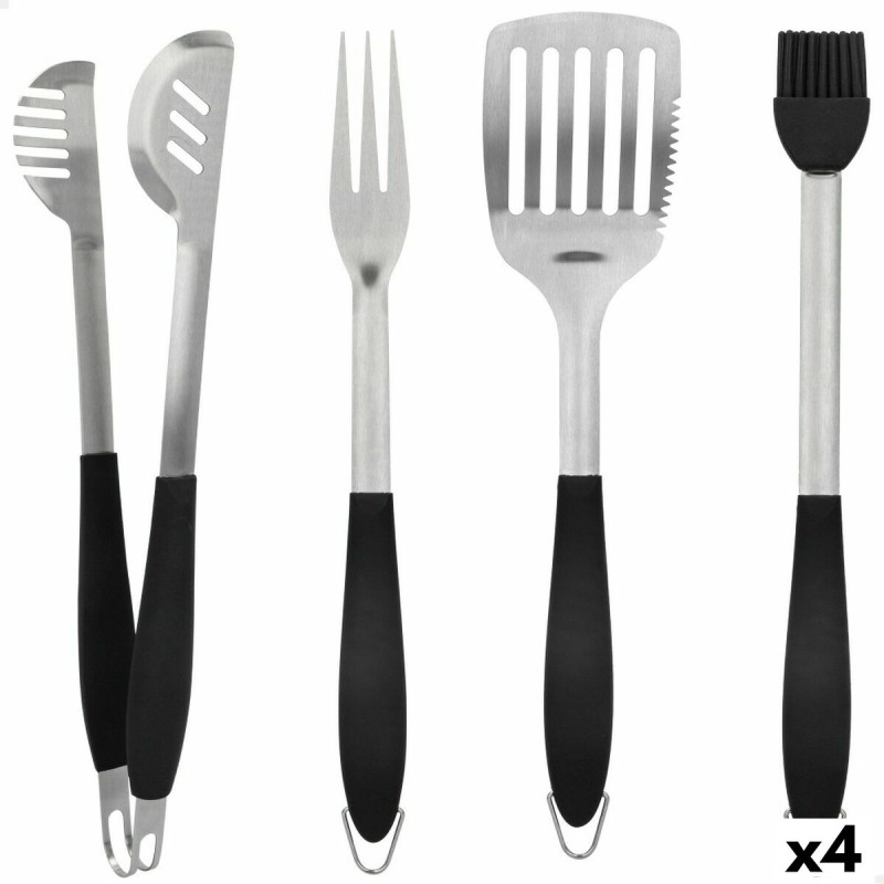 Set Utensili da Barbecue Aktive 4 Pezzi Barbecue Acciaio inossidabile 10 x 42 x 4 cm (4 Unità) Set Utensili da Barbecue Aktive 4 Pezzi Barbecue Acciaio inossidabile 10 x 42 x 4 cm (4 Unità)