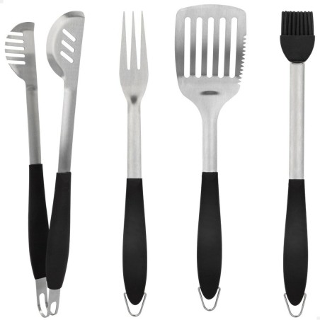 Set Utensili da Barbecue Aktive 4 Pezzi Barbecue Acciaio inossidabile 10 x 42 x 4 cm (4 Unità)