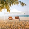 Gazebo Aktive Pieghevole Altezza regolabile Acciaio Poliestere 420D Oxford Bianco 300 x 320 x 300 cm