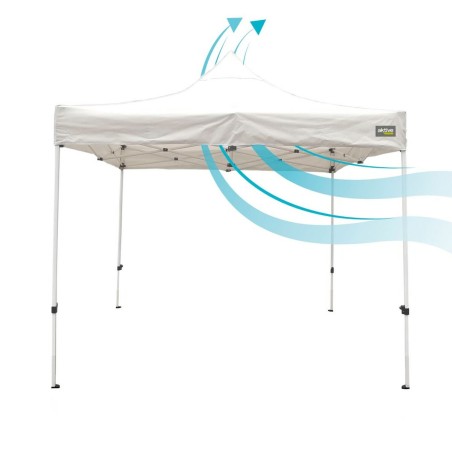 Gazebo Aktive Pieghevole Altezza regolabile Acciaio Poliestere 420D Oxford Bianco 300 x 320 x 300 cm