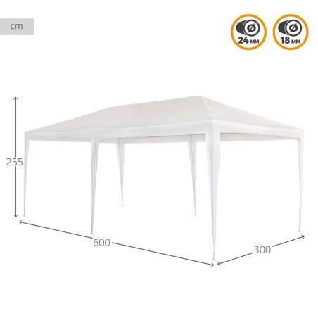 Gazebo Aktive 300 x 255 x 600 cm Metallo Bianco Plastica