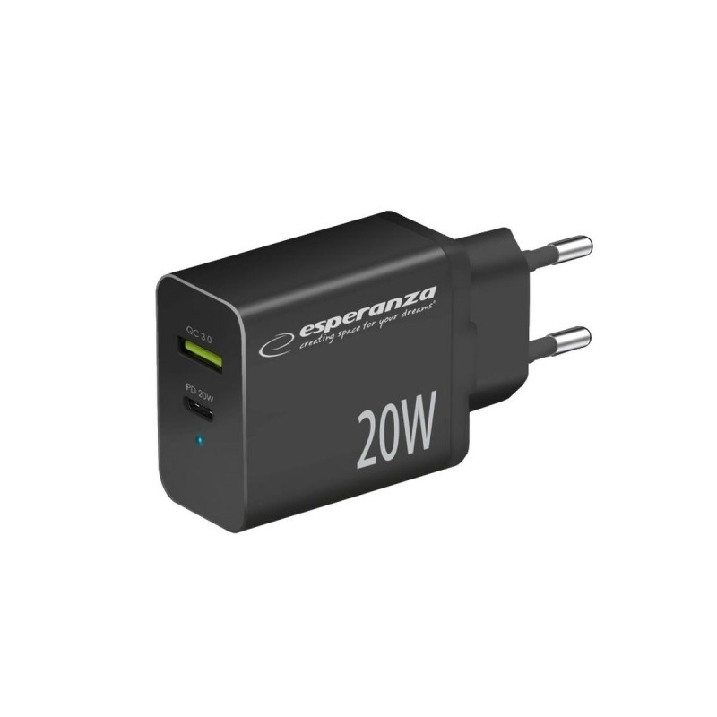 Caricabatterie da Parete Esperanza EZC105K Nero Caricabatterie da Parete Esperanza EZC105K Nero