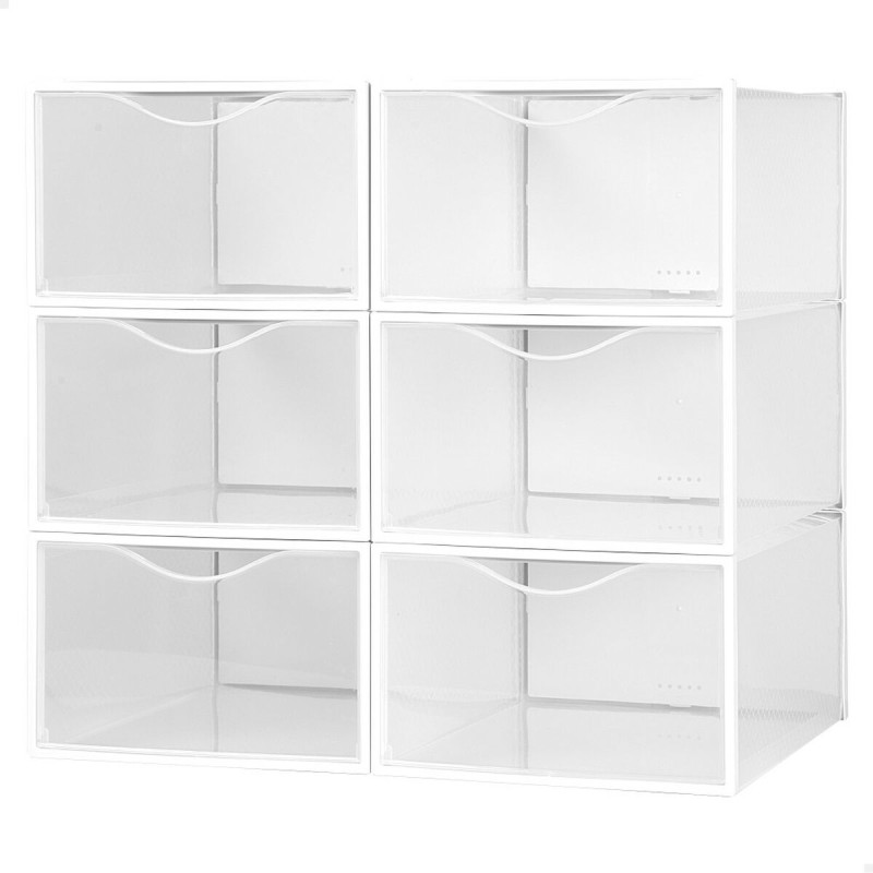 Scatola da scarpe impilabile Max Home Bianco 6 Unità polipropilene ABS 23 x 14,5 x 33,5 cm Scatola da scarpe impilabile Max Home Bianco 6 Unità polipropilene ABS 23 x 14,5 x 33,5 cm