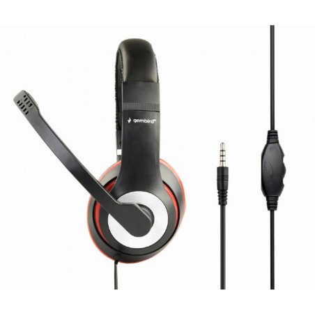 Auricolari con Microfono GEMBIRD MHS-03-BKRD Nero Rosso