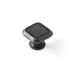 Pomo Rei 3120 Argentato Metallo Consumato 30 x 30 mm 4 Pezzi