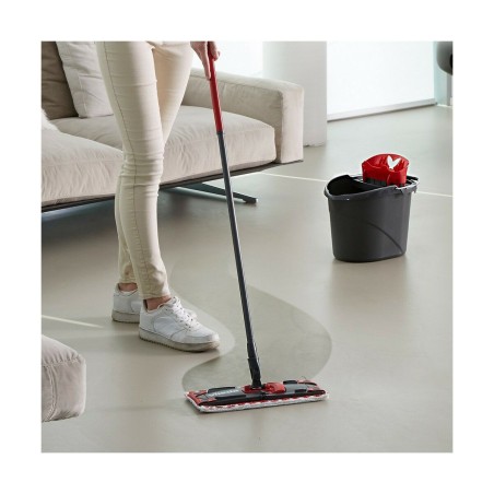 Mocio con Secchio a Doppia Azione Vileda Ultramax Mop Set Nero Rosso Microfibre