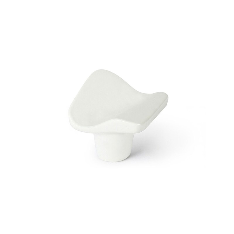 Pomo Rei 749 Bianco Metallo 32 x 31 mm 4 Pezzi