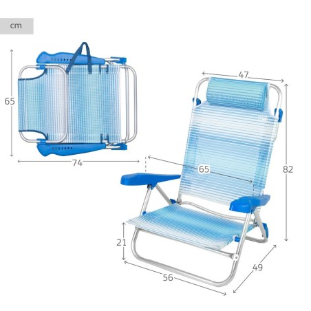 Sedia da Spiaggia Aktive 47 x 82 x 49 cm (2 Unità)