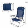 Sedia da Spiaggia Aktive Blu Marino 47 x 89 x 56 cm (4 Unità)