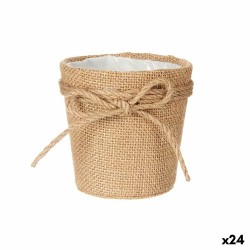 Vaso Ibergarden WY18-72 Marrone Stoffa Corda Plastica Fiocco 11 x 10,5 x 11 cm (24 Unità)