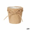 Vaso Ibergarden WY18-72 Marrone Stoffa Corda Plastica Fiocco 11 x 10,5 x 11 cm (24 Unità)
