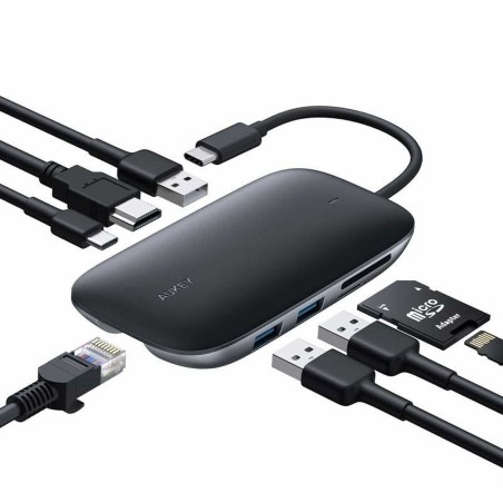 Hub USB Aukey CB-C71 Nero 100 W