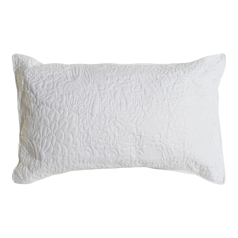 Cuscino DKD Home Decor Bianco Poliestere Floreale 60 x 10 x 40 cm Cuscino DKD Home Decor Bianco Poliestere Floreale 60 x 10 x 40 cm