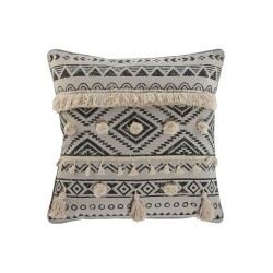 Cuscino Home ESPRIT Bianco Nero Boho 45 x 8 x 45 cm