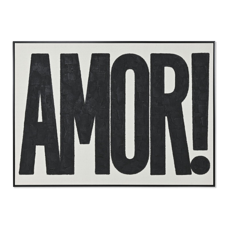 Quadro Home ESPRIT Amor! Bianco Nero Moderno 103 x 4,5 x 143 cm Quadro Home ESPRIT Amor! Bianco Nero Moderno 103 x 4,5 x 143 cm