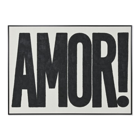 Quadro Home ESPRIT Amor! Bianco Nero Moderno 103 x 4,5 x 143 cm