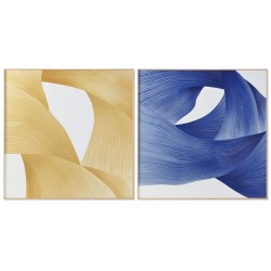 Quadro Home ESPRIT Giallo Azzurro Moderno 120 x 3,5 x 120 cm (2 Unità)