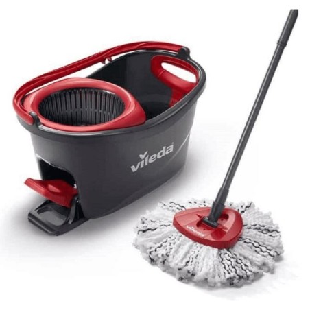 Mop with Bucket Vileda 167751 Nero Rosso Microfibra Plastica