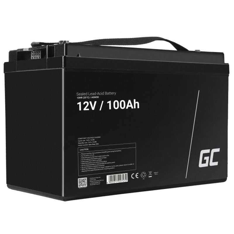 Batteria per Gruppo di Continuità UPS Green Cell AGM30 100 Ah 12 V Batteria per Gruppo di Continuità UPS Green Cell AGM30 100 Ah 12 V