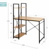 Scrivania con scaffale Max Home Acciaio Melammina Truciolare 100 x 120 x 52 cm