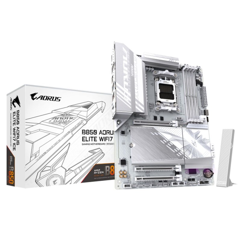 Scheda Madre Gigabyte B850 A ELITE WF7 ICE Intel Wi-Fi 6 AMD AM5 Scheda Madre Gigabyte B850 A ELITE WF7 ICE Intel Wi-Fi 6 AMD AM5
