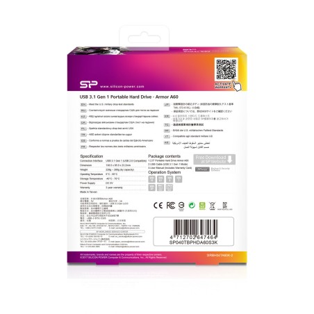 Hard Disk Esterno Silicon Power Armor A60 4 TB USB 3.1 4 TB