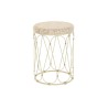 Tavolo aggiuntivo DKD Home Decor Naturale Metallo Crema Rattan (35 x 35 x 49 cm)