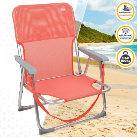 Sedia Pieghevole Aktive Flamingo Corallo 44 x 72 x 35 cm (4 Unità)